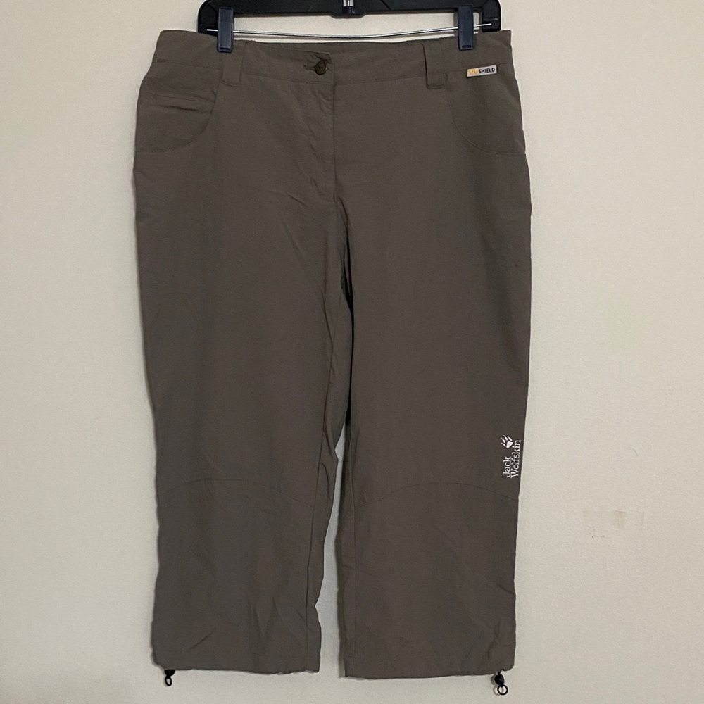 Jack wolfskin Brown Casual outdoor Pants women XL hiking performance capris